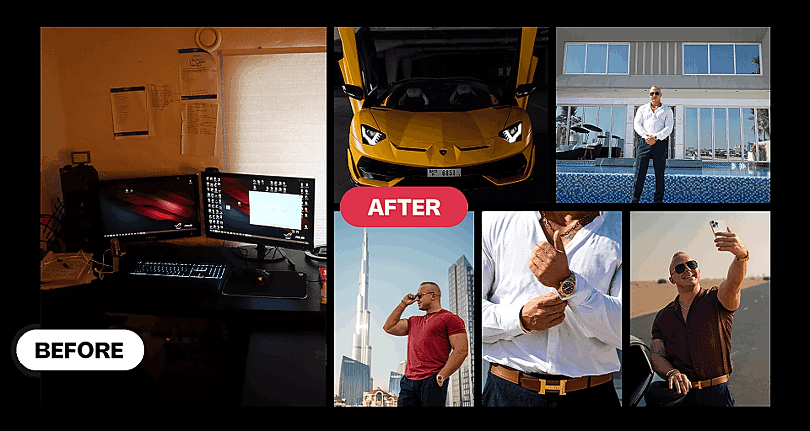7 Figure Accelerator before and after student lifestyle transformation