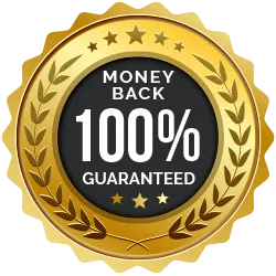 100% money back guarantee badge