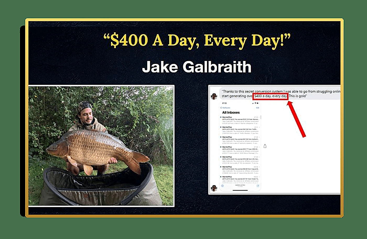Jake Galbraith student earnings result with 7 Figure Accelerator